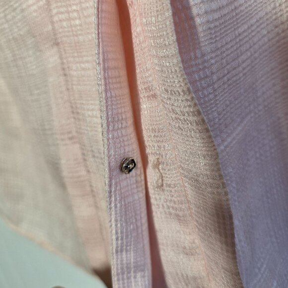 1980s Pink Double-Breasted Size 6 Textured Blouse Y2K Romantic Dainty Deadstock - Picture 8 of 8